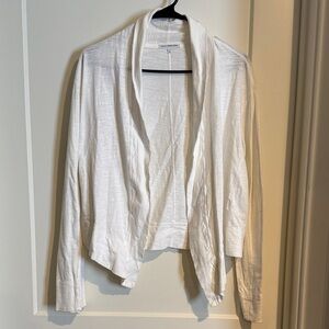 James Perse White Open-Front Cardigan